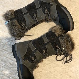 Blondo Sport Sasha Grey Fur Lined Snow Rain Boots